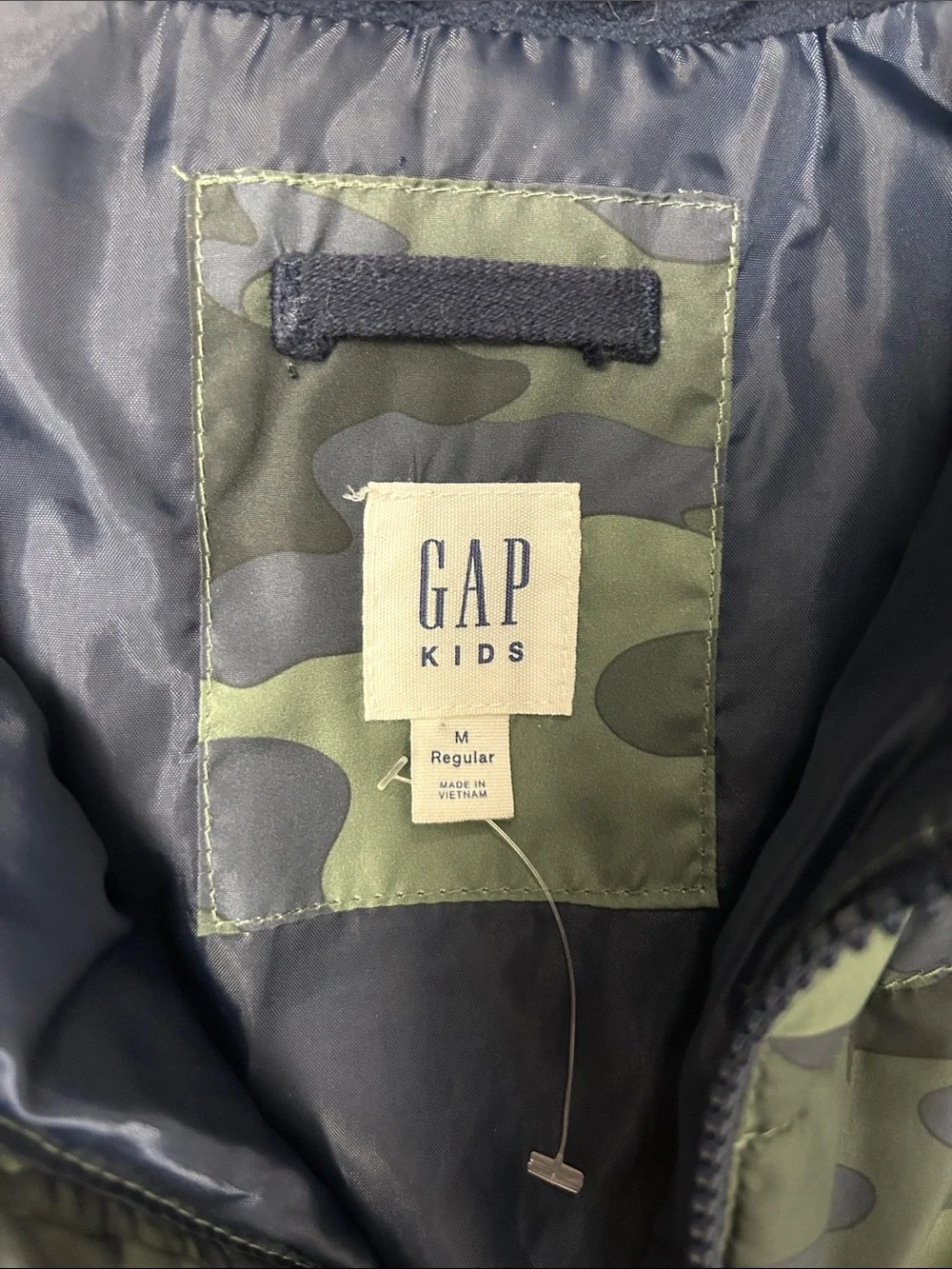 GAP Kids Green Camo Puffer Vest